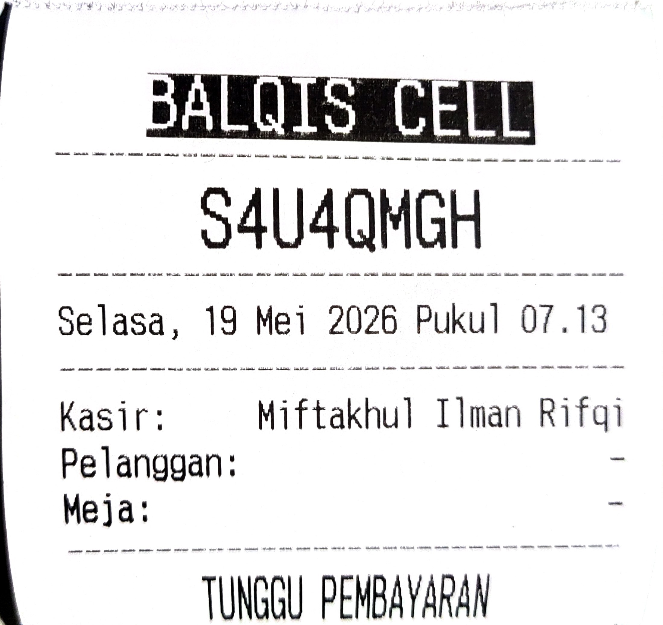 Receipt template