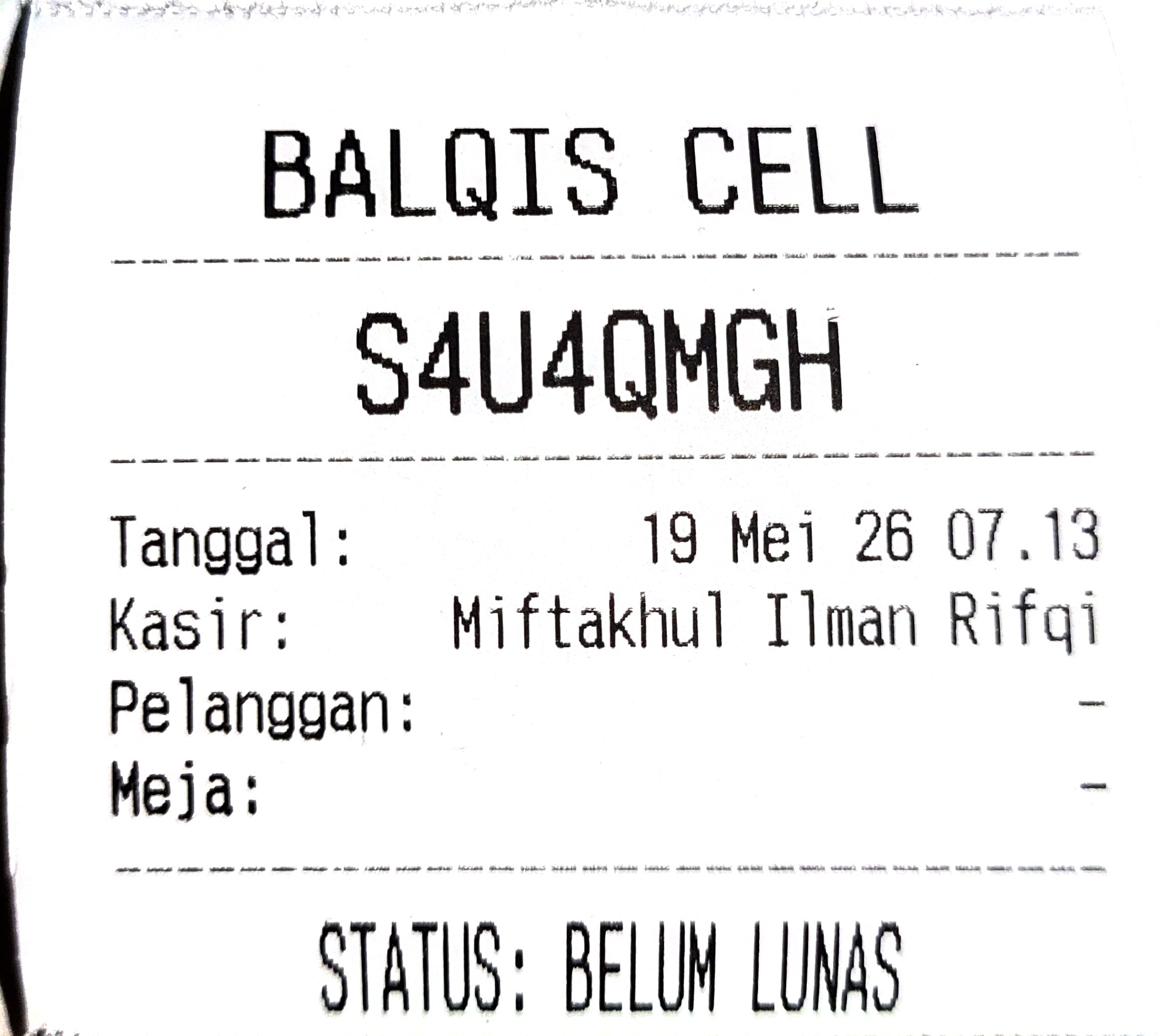 Receipt template